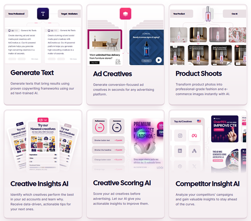 AdCreative.ai main screen and proposal
