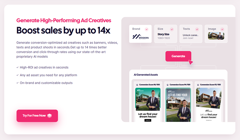AdCreative.ai generating creatives opportunities 