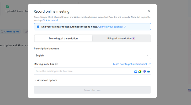 Notta.ai have tool for recording online meetings
