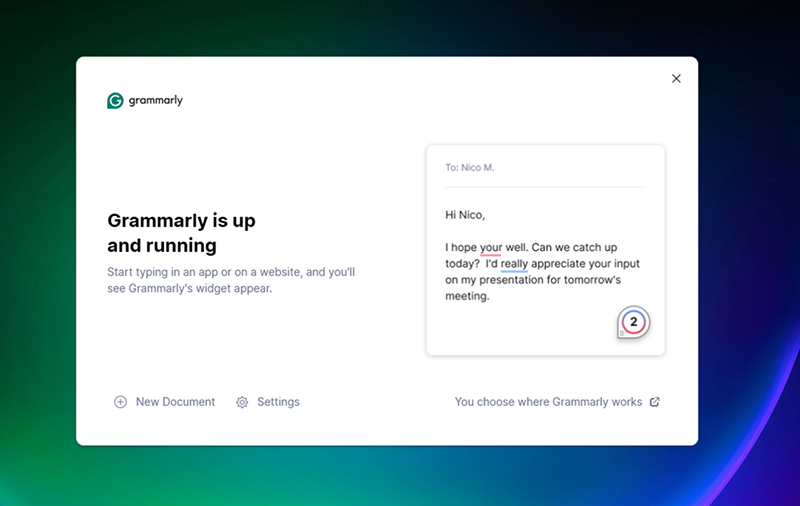 Ypu also can download and install Grammarly app for Windows and Mac