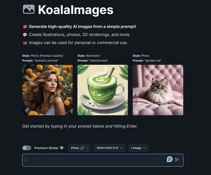 Koala.sh AI image generation tool