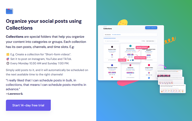 Nuelink help you to organize yor social posts