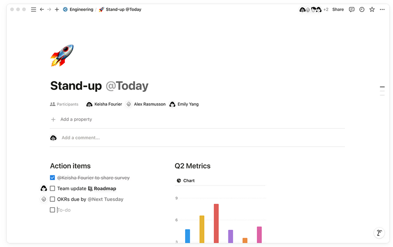 Notion main window