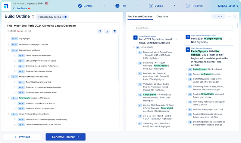 Scalenut AI articles tool