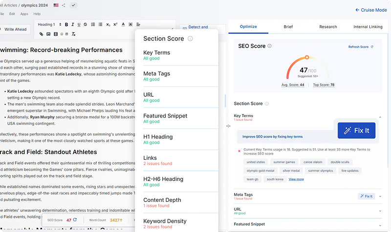 Scalenut SEO score tool