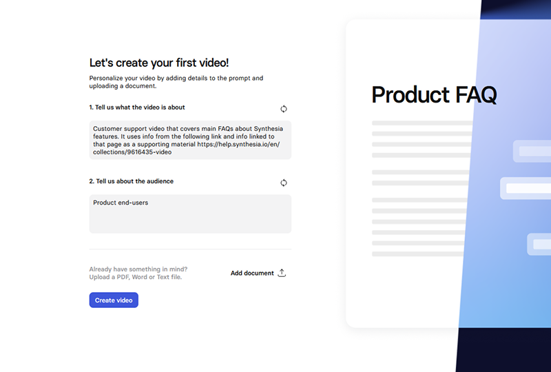Create first video with Synthesia.io