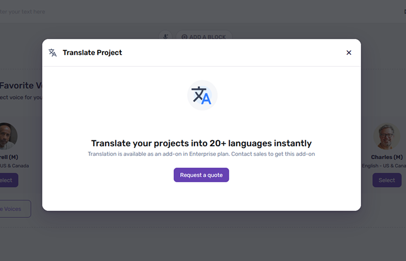 Murf AI has own translator