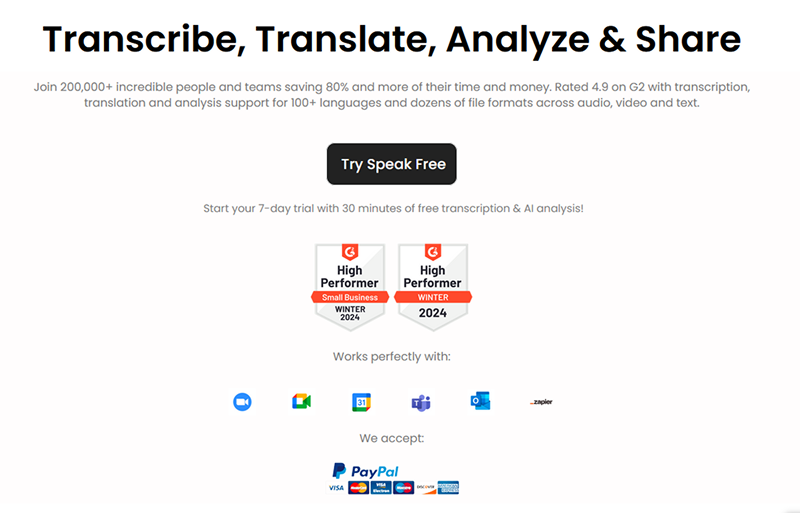 Speak AI main banner