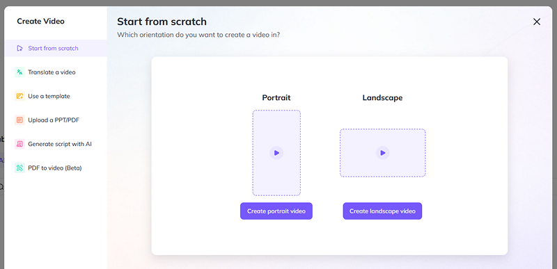 Video creating tool in HeyGen