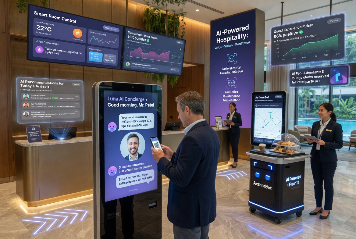 AI in hotels, hospitality technology, artificial intelligence, hotel innovation, guest experience