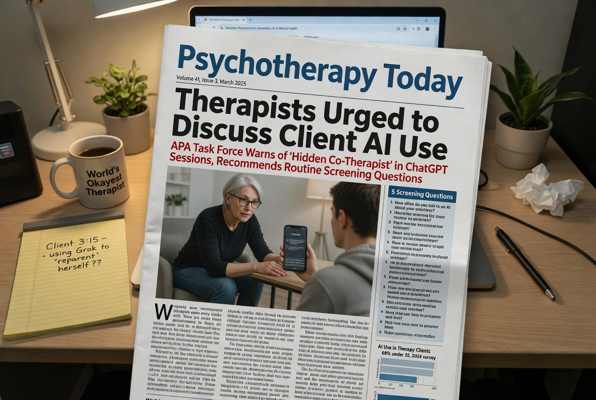 Therapists Urged to Discuss Client AI Use